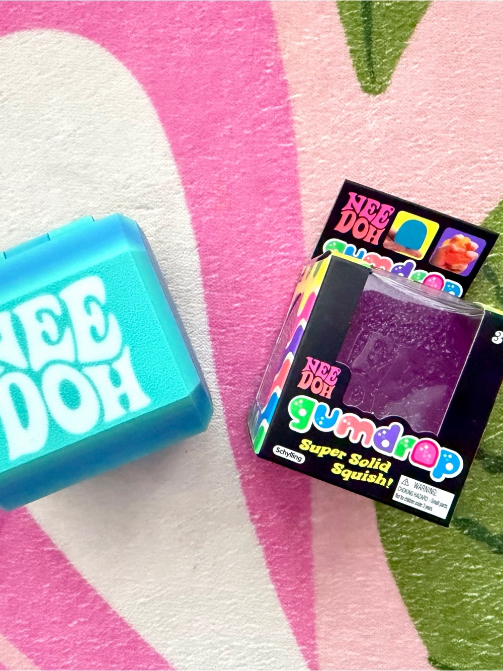 NeeDoh Gumdrop in purple with case